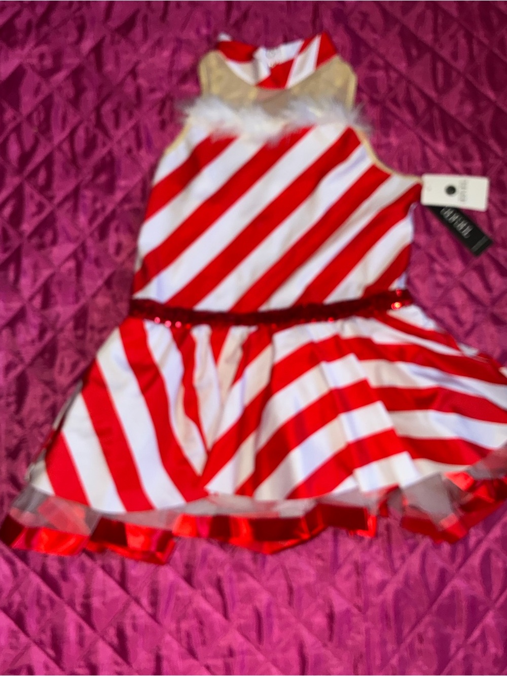 Red & White Candy Stripe girla dance dress